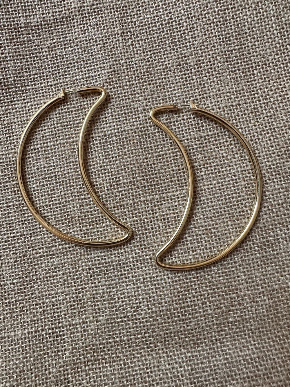 Vintage 80s Monet Moon Hoop Earrings Boho Festival